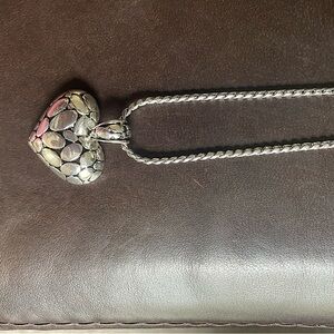 Silver tone heart necklace
